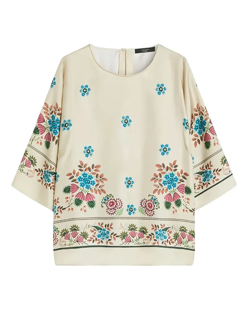 Max Mara Samba floral-print blouse - Nude Nude