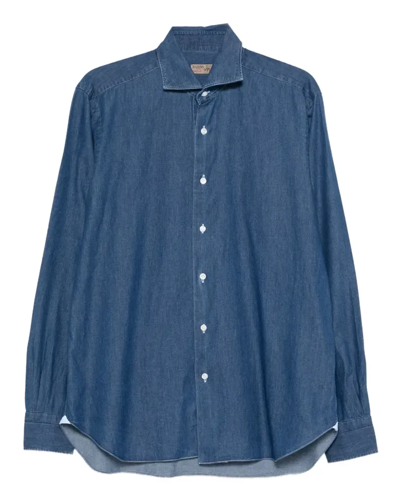 BARBA cotton-denim shirt - Blau Blau