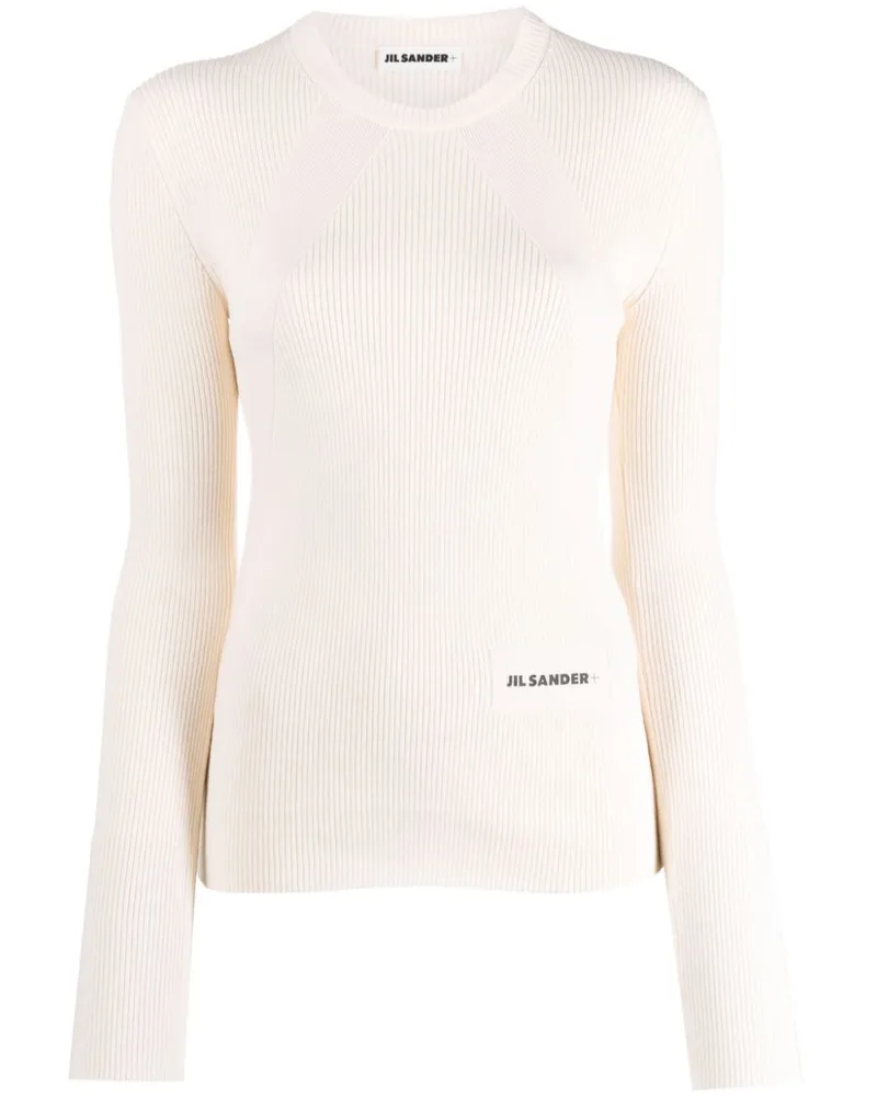 Jil Sander Geripptes Strickoberteil - Nude Nude