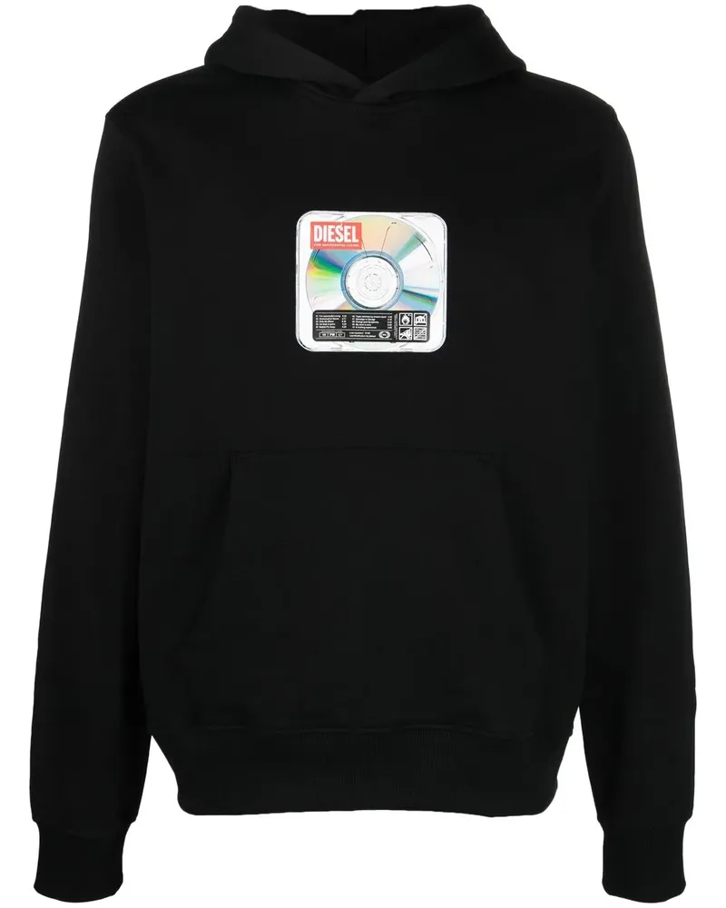 Diesel Hoodie mit Logo-Print - Schwarz Schwarz