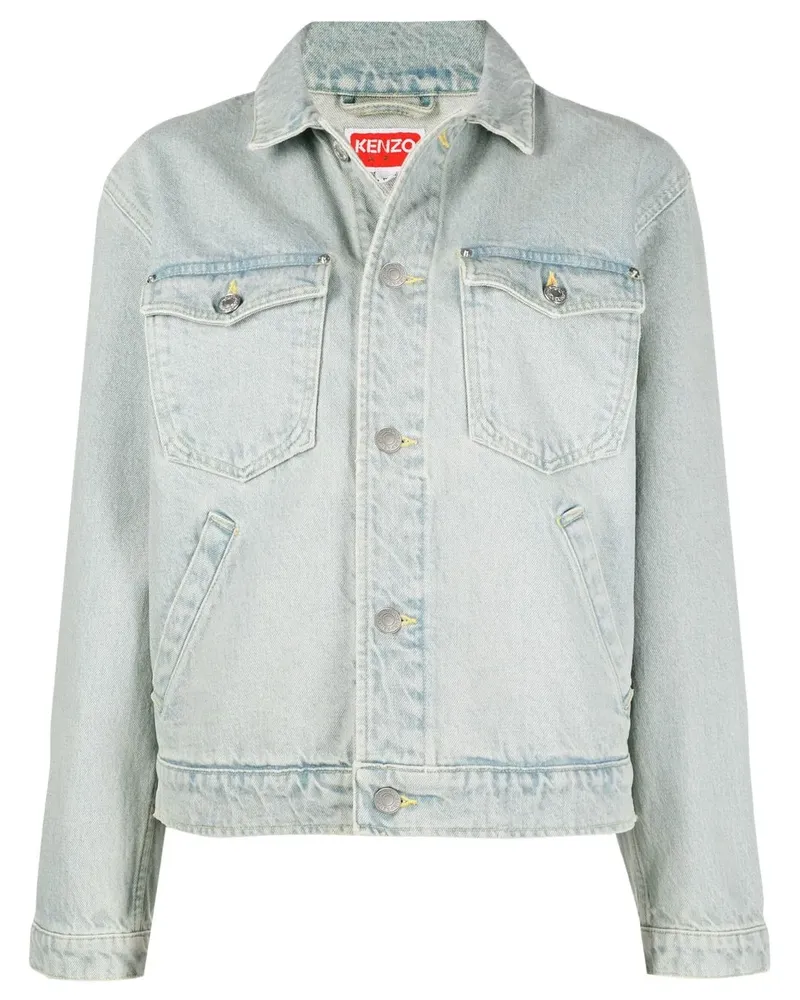 Kenzo x Nigo Jeansjacke mit Blumen-Print - Blau Blau