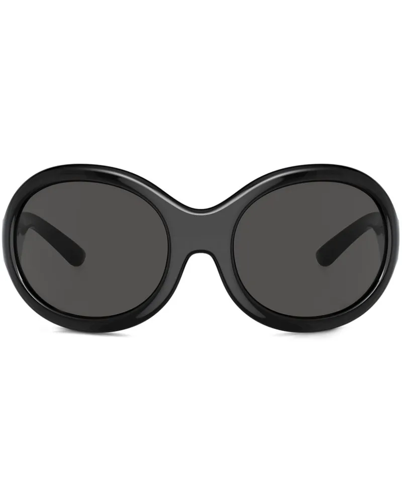 Dolce & Gabbana Sonnenbrille mit rundem Gestell - Schwarz Schwarz