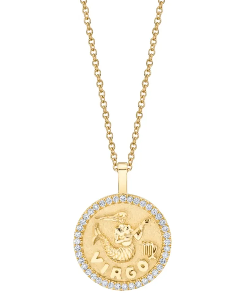 ANITA KO 18K yellow gold Virgo Zodiac diamond pendant necklace Gold