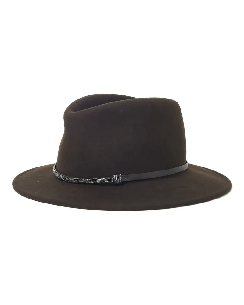 Peserico Fedora mit Perlenband - Braun Braun