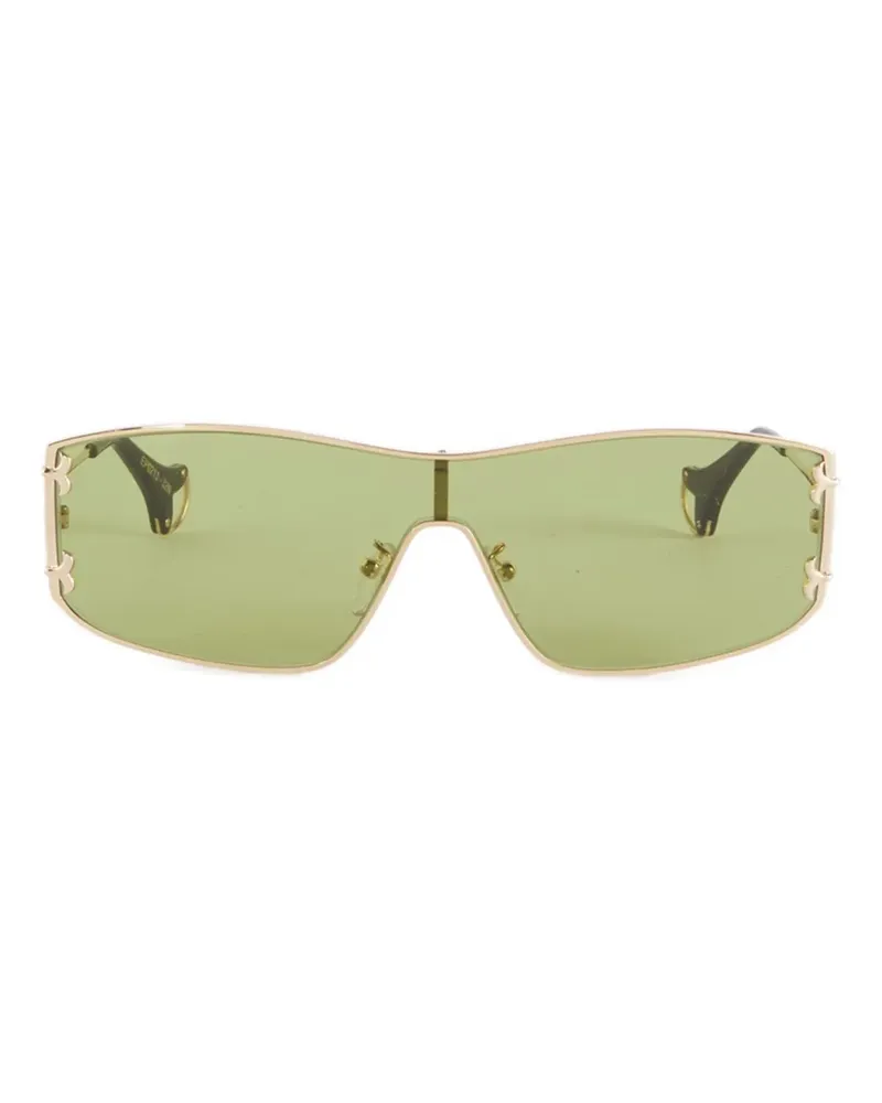 Emilio Pucci Shield-Sonnenbrille mit Logo-Cut-Out - Gold Gold
