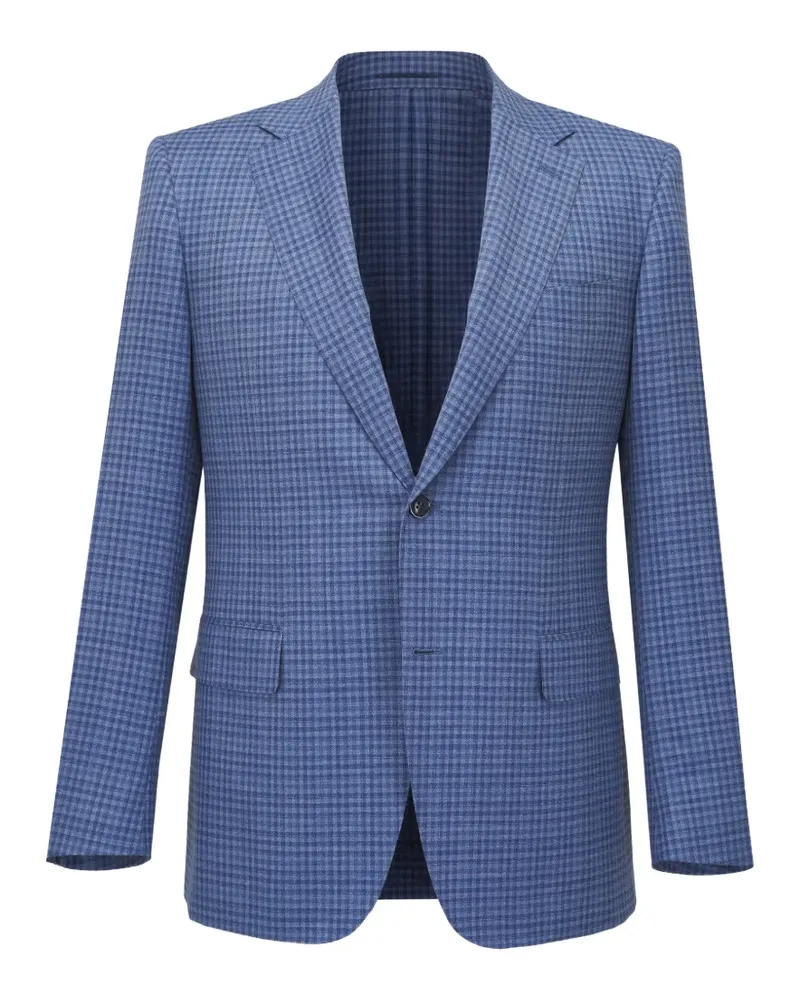 Canali checkered button jacket - Blau Blau