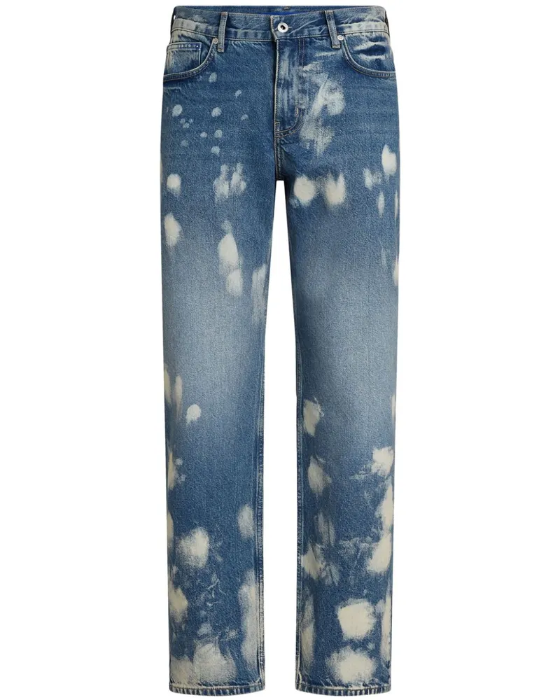 Karl Lagerfeld Straight-Leg-Jeans mit Bleach-Effekt - Blau Blau