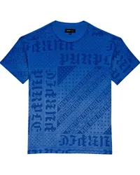 PURPLE BRAND T-Shirt mit Logo-Print Blau