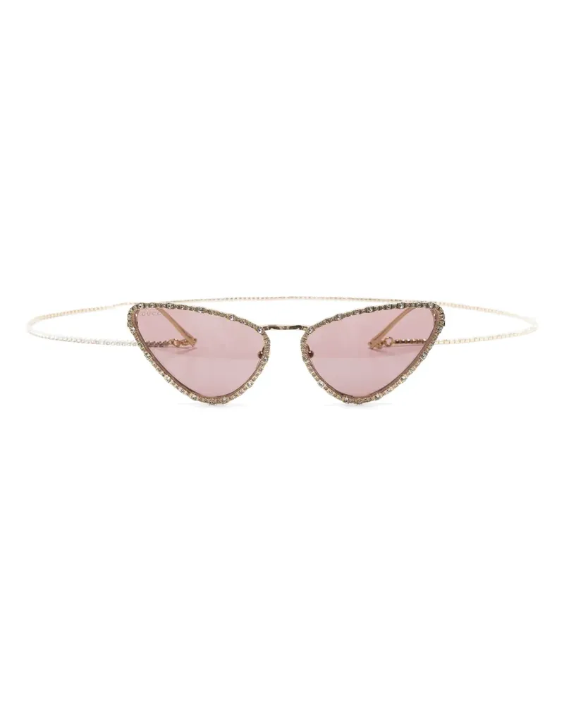 Gucci Cat-Eye-Sonnenbrille mit Kristallen - Gold Gold