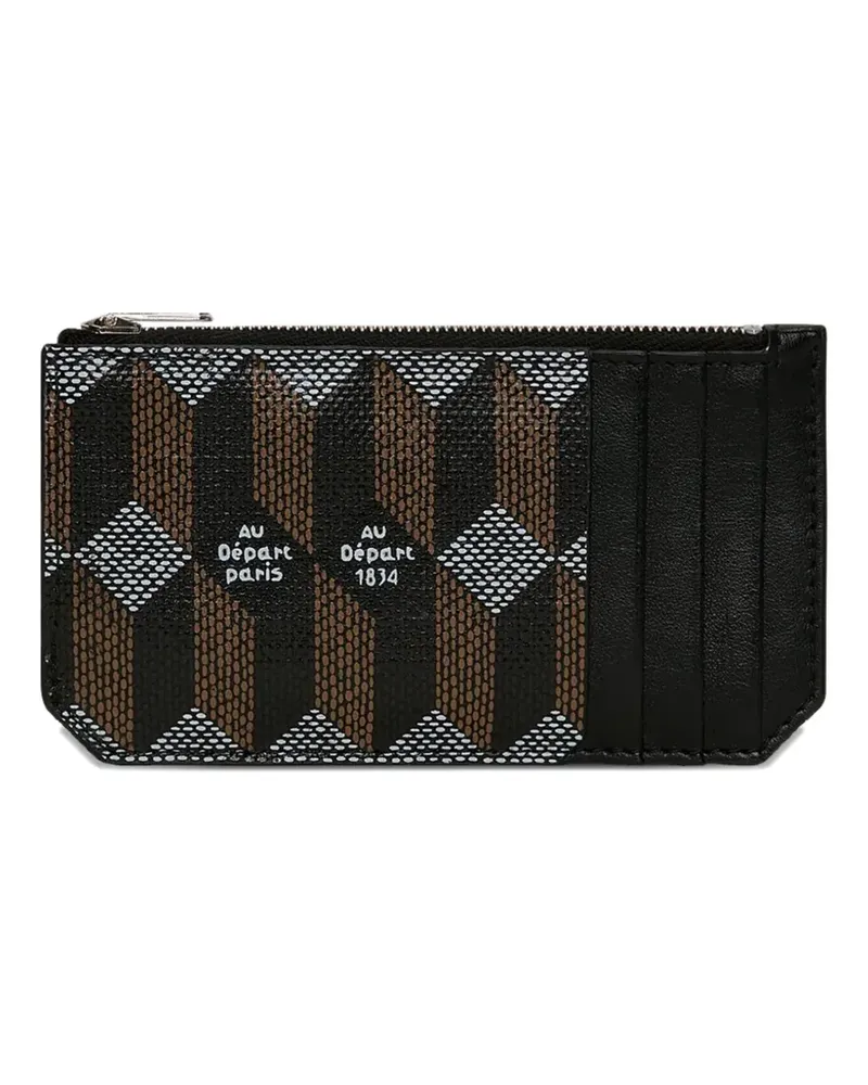 AU DÉPART Kartenetui mit geometrischem Print - Schwarz Schwarz