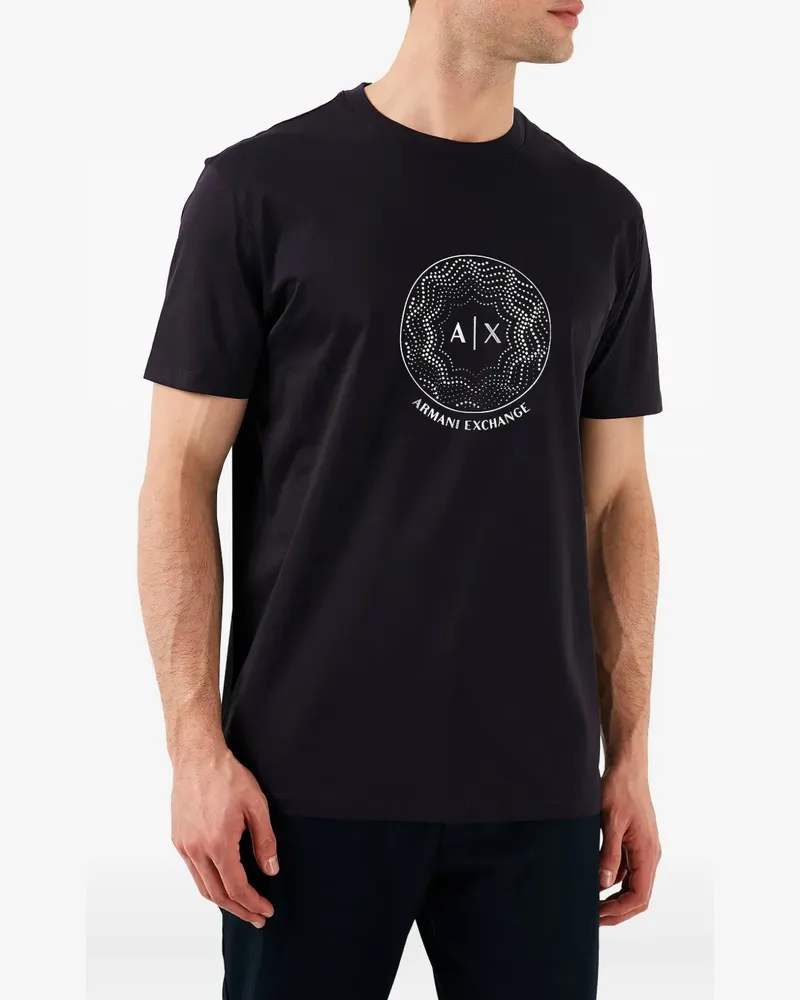 Armani Exchange T-Shirt mit Logo-Print - Schwarz Schwarz