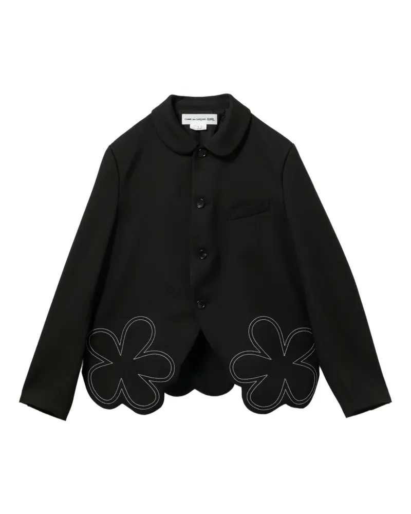 Comme des Garçons flower-embroidered jacket - Schwarz Schwarz