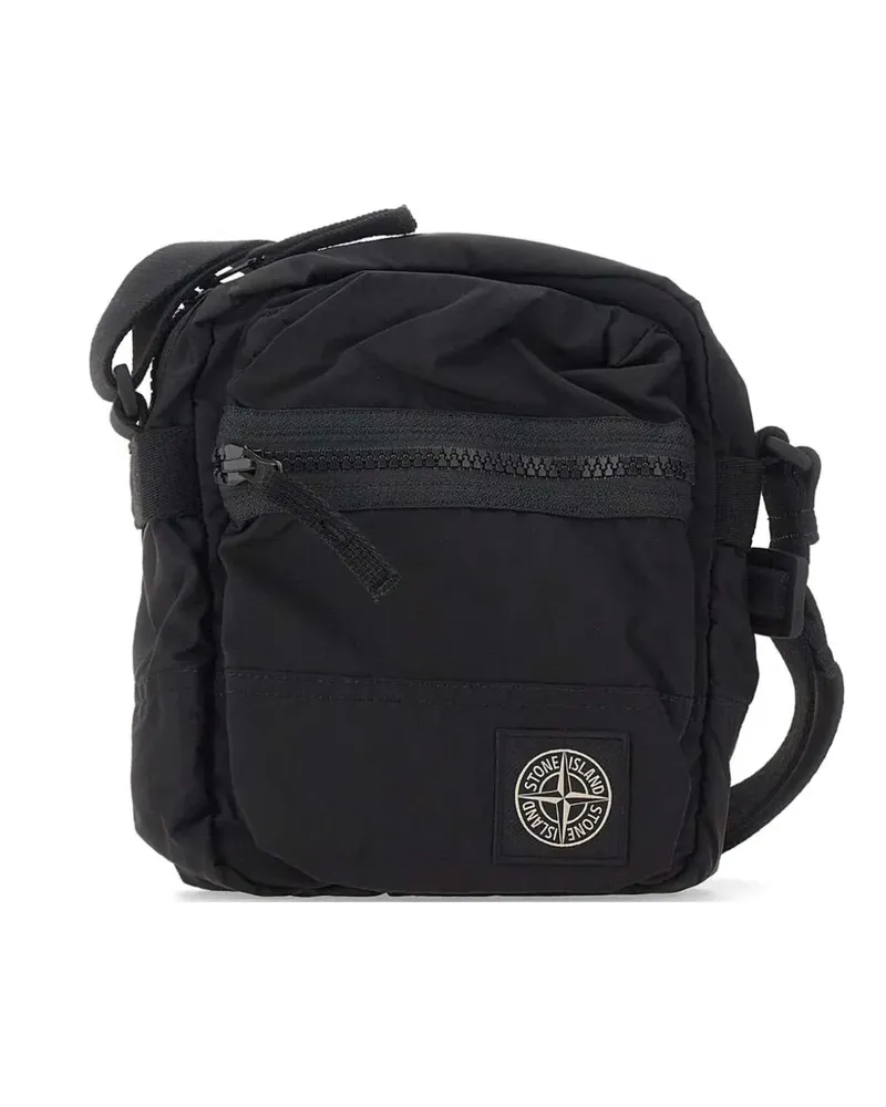 Stone Island Schultertasche mit Kompass-Patch - Schwarz Schwarz