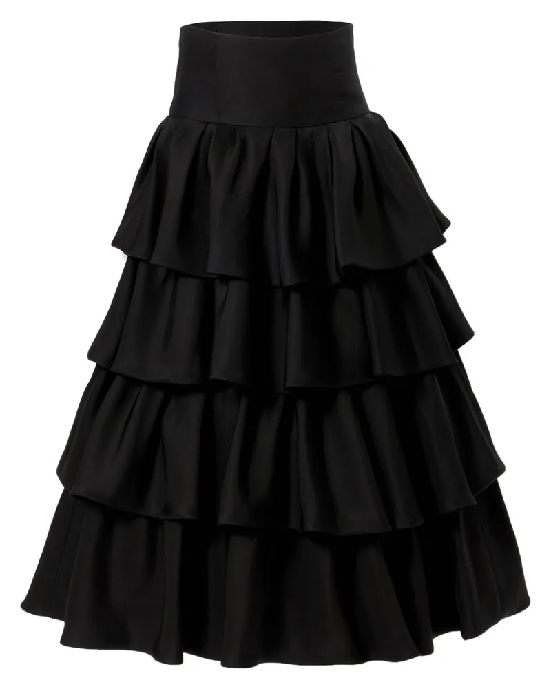 Carolina Herrera New York Gestufter Midirock - Schwarz Schwarz