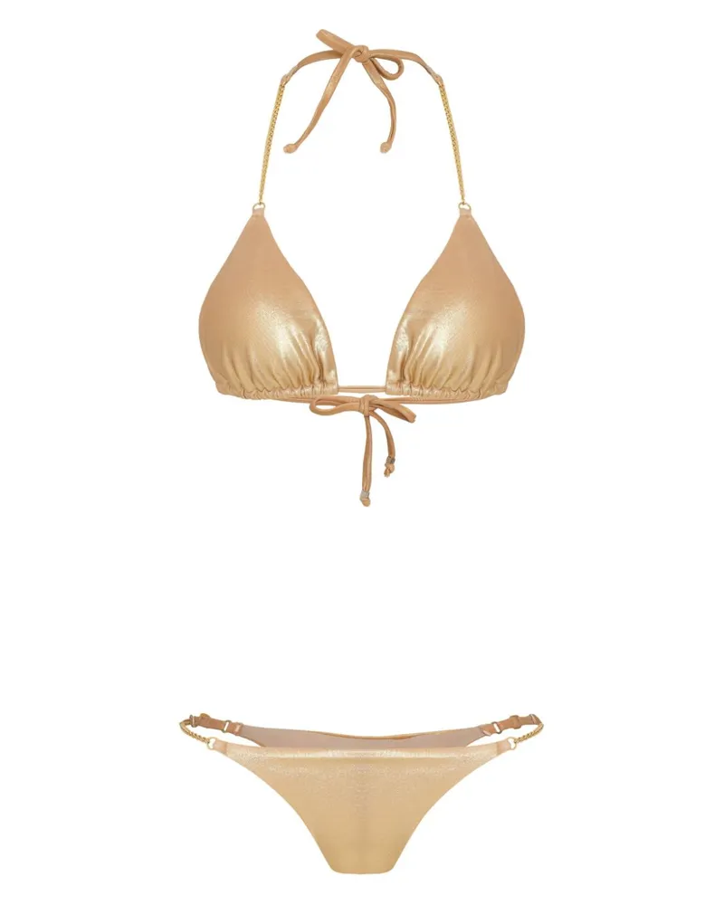Amir Slama Bikini im Metallic-Look - Gold Gold
