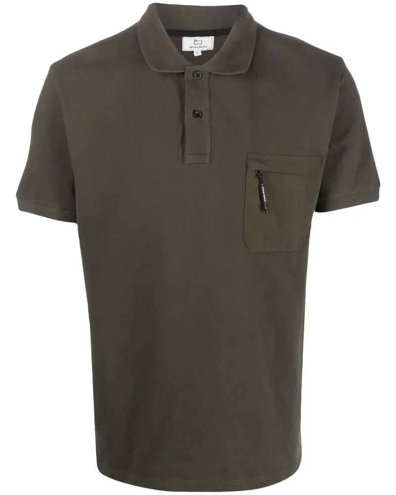 Woolrich Poloshirt mit Brusttasche - Grün Grün