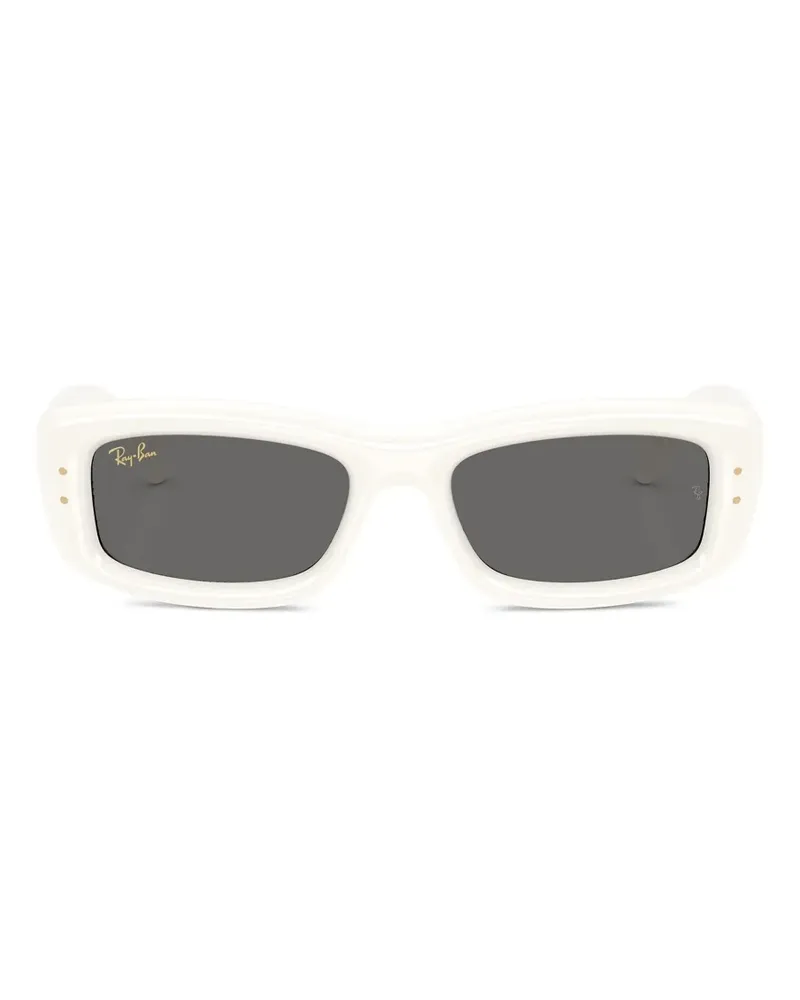 Ray Ban Sonnenbrille mit eckigem Gestell - Weiß Weiß