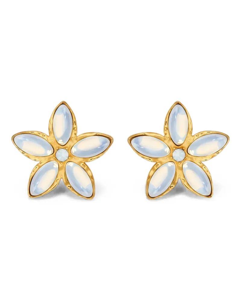 Oscar de la Renta Cabochon-Ohrringe mit Blumenmotiv - Gold Gold