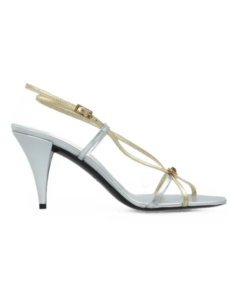 Versace Valentina metallic leather sandals - Silber Silber