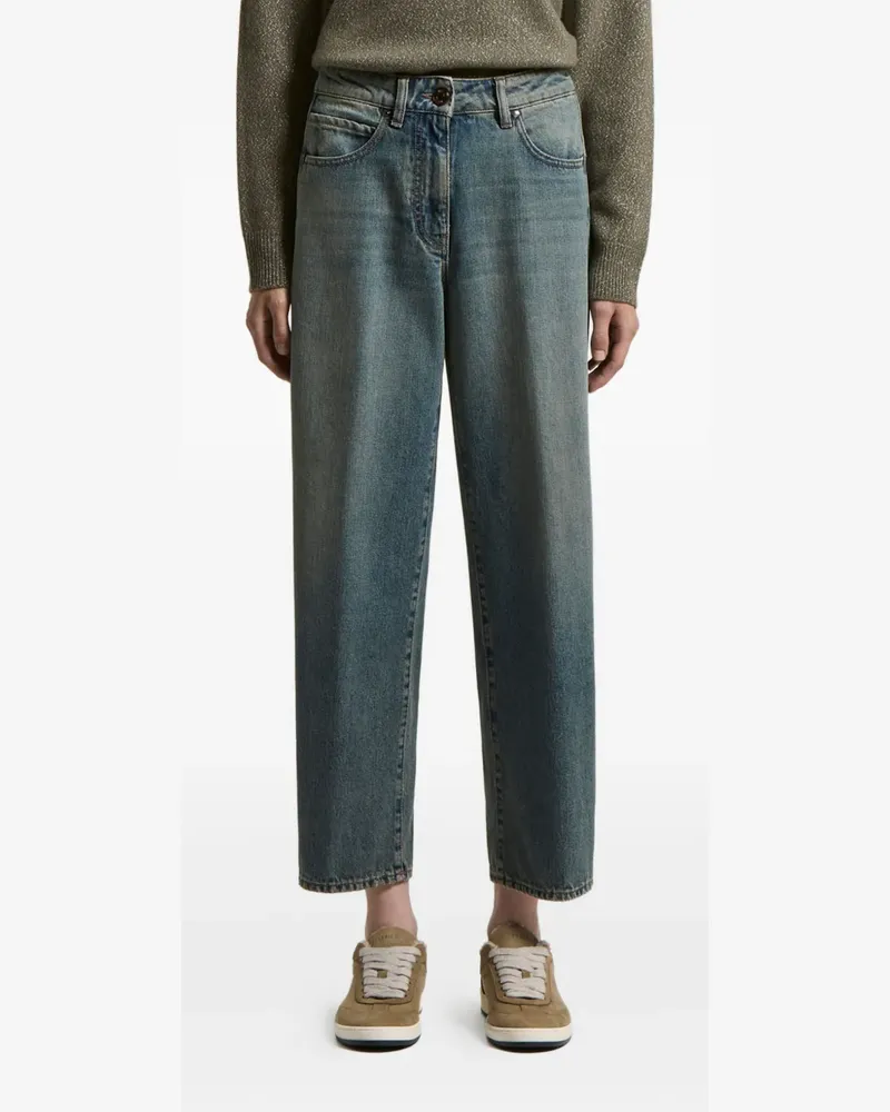 Peserico Jeans mit Logo-Patch - Blau Blau
