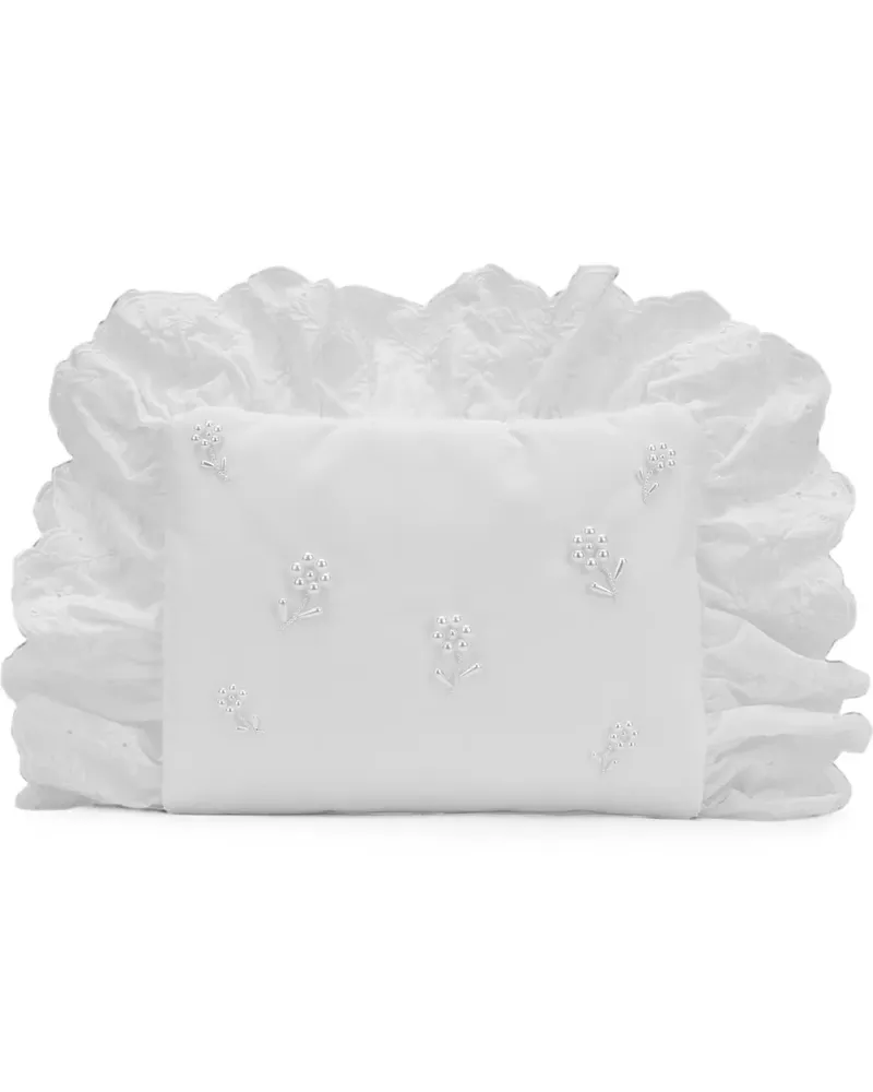 Simone Rocha Clutch mit Perlen - Weiß Weiß
