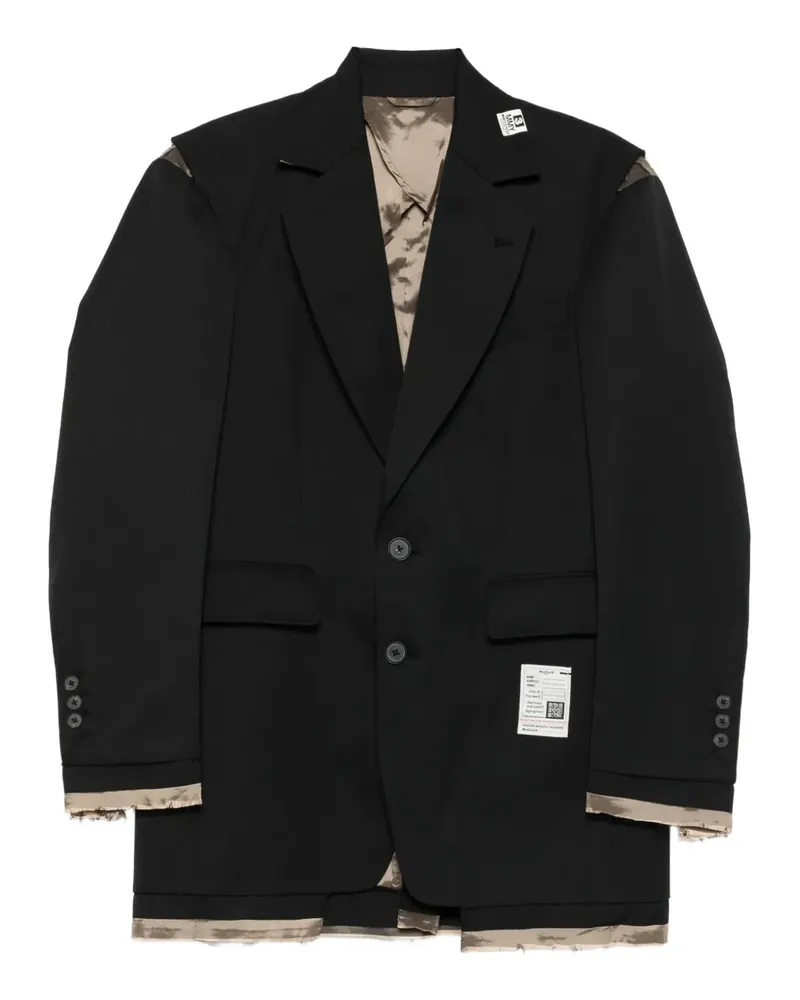 MIHARAYASUHIRO Ausgefranste Jacke - Schwarz Schwarz