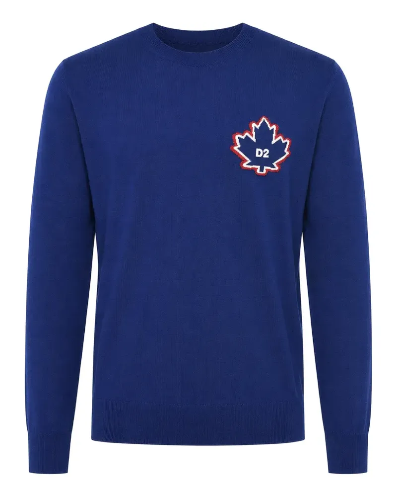 Dsquared2 Pullover mit Ahornblatt-Patch - Blau Blau