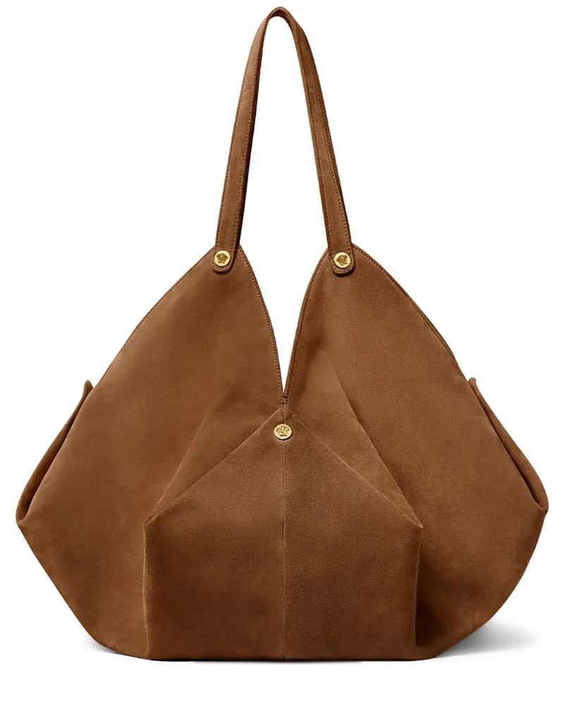 Versace Große Protea Schultertasche aus Wildleder - Braun Braun