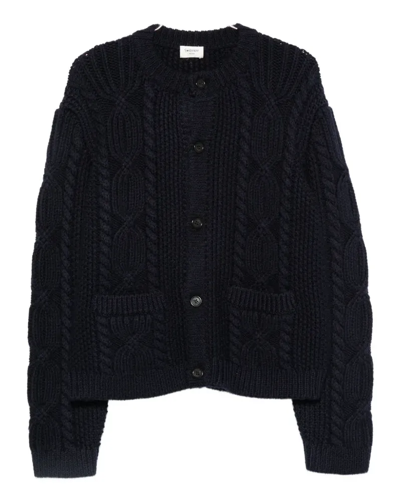Saint Laurent cable-knit button-fastening cardigan - Blau Blau