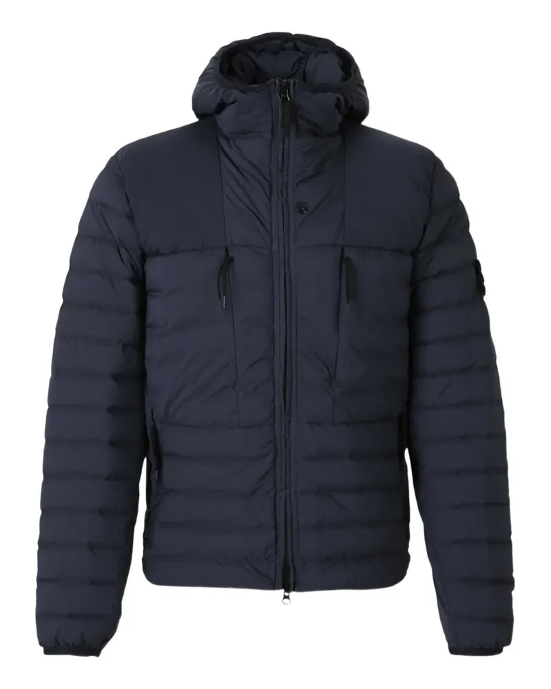 Stone Island logo-patch quilted jacket - Blau Blau