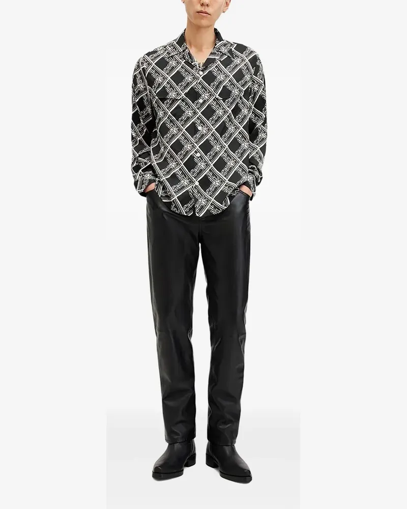 AllSaints Hemd mit Print - Schwarz Schwarz