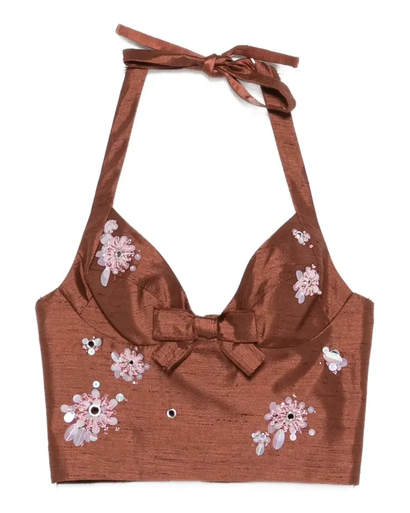 SHUSHU/TONG bead-embellished bow-detail top - Braun Braun