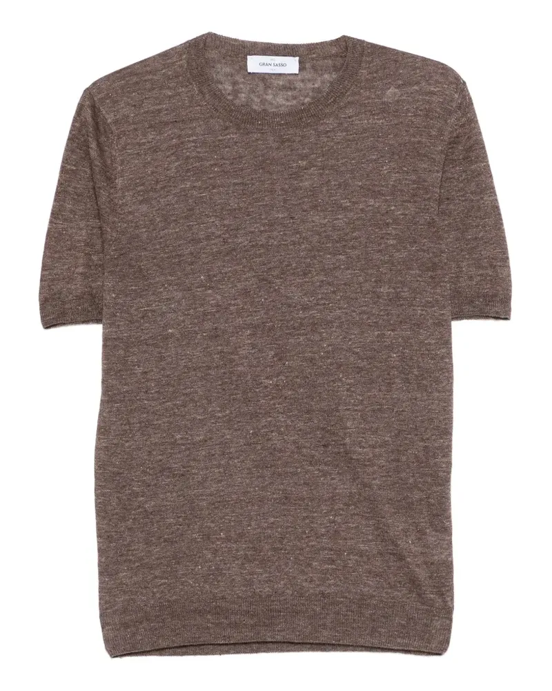 Gran Sasso T-Shirt mit rundem Ausschnitt - Braun Braun