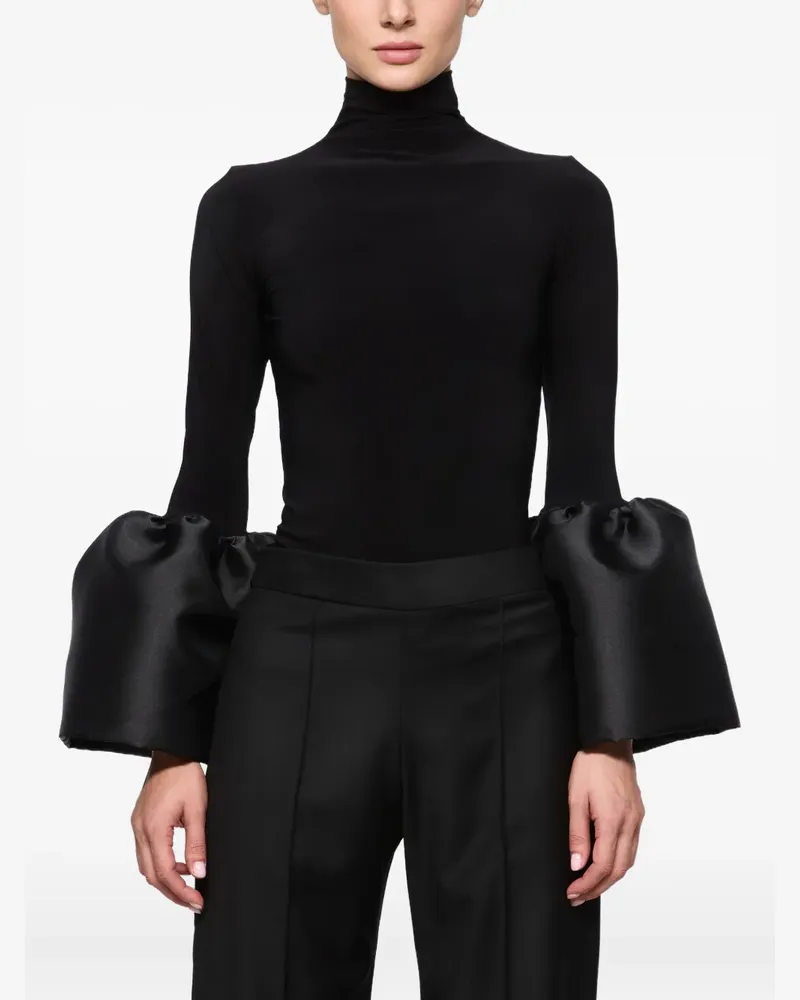 ATU Body Couture Stehkragen-Oberteil mit Glockenärmeln - Schwarz Schwarz