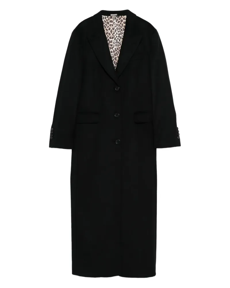 ERALDO leopard-print lined coat - Schwarz Schwarz