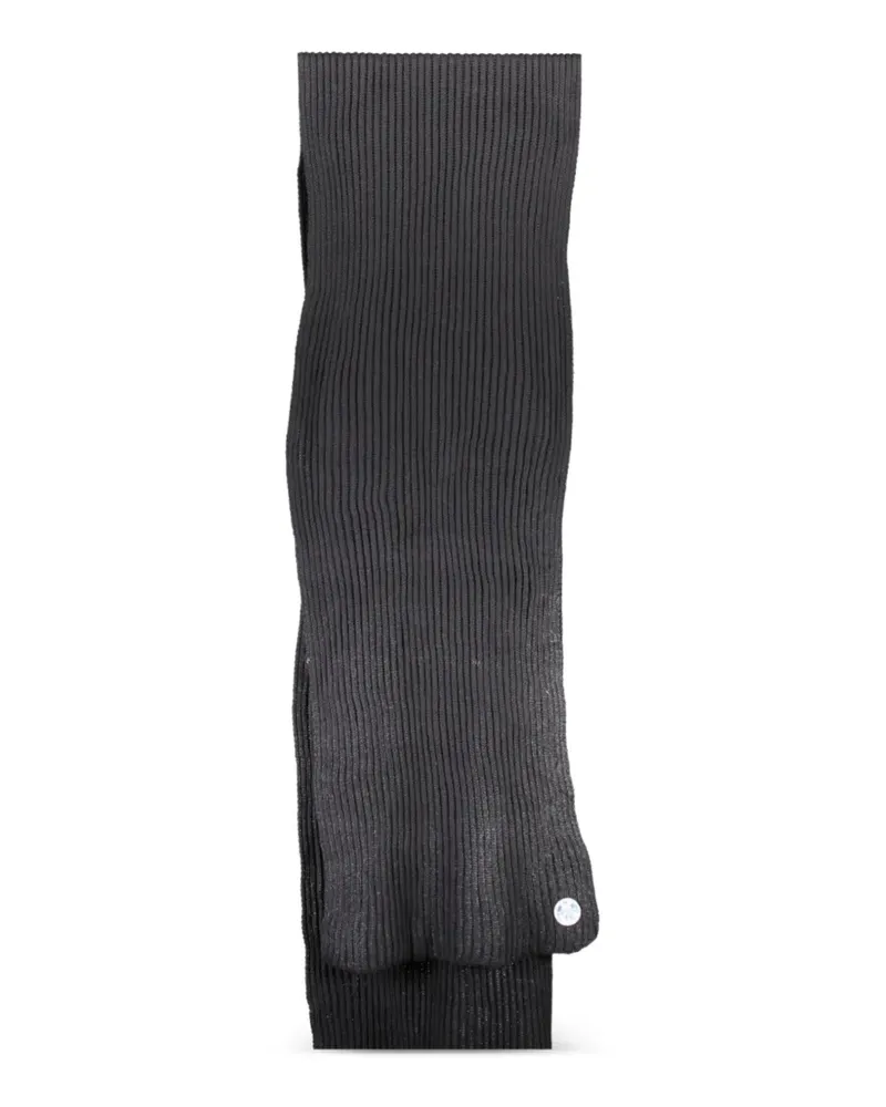 North Sails ribbed-knit logo-patch scarf - Schwarz Schwarz