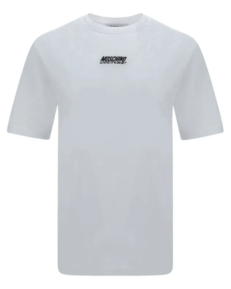 Moschino T-Shirt mit Logo-Stickerei - Weiß Weiß