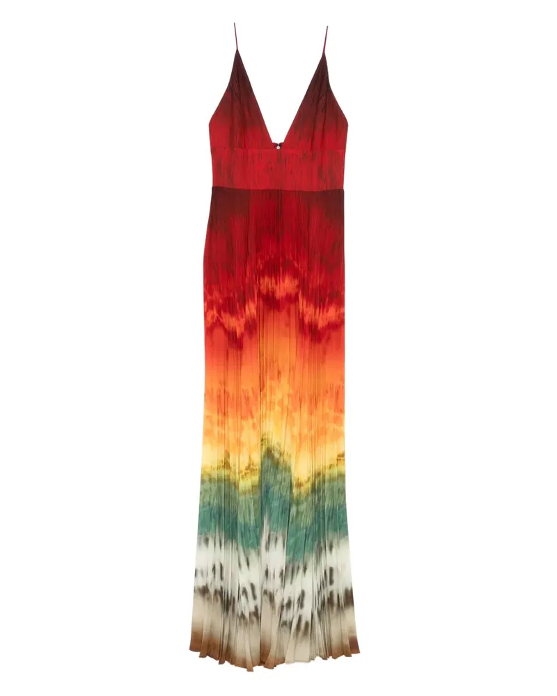 Alice + Olivia Batik-Kleid mit Falten - Rot Rot