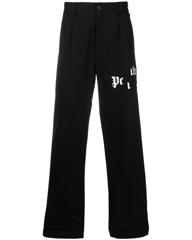 Palm Angels Chino mit Logo-Print - Schwarz Schwarz