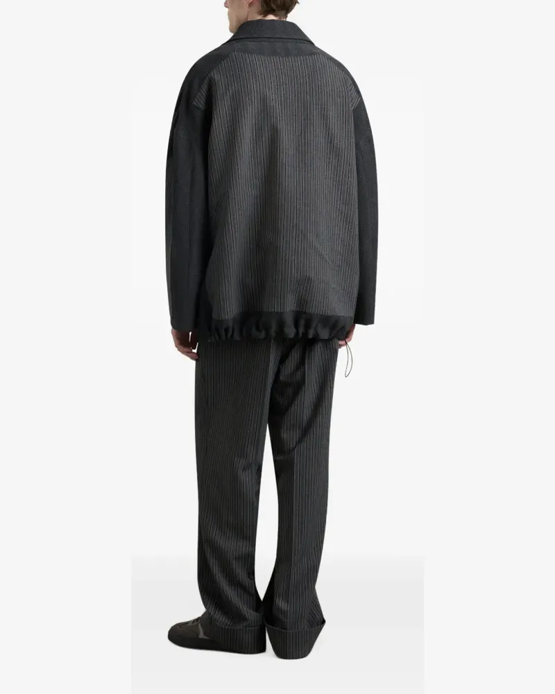 Antonio Marras patchwork pinstripe oversized jacket - Grau Grau
