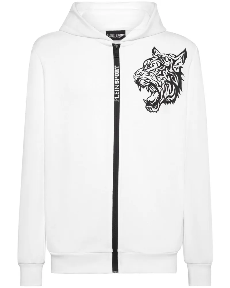 Philipp Plein Kapuzenjacke mit Logo-Print - Weiß Weiß