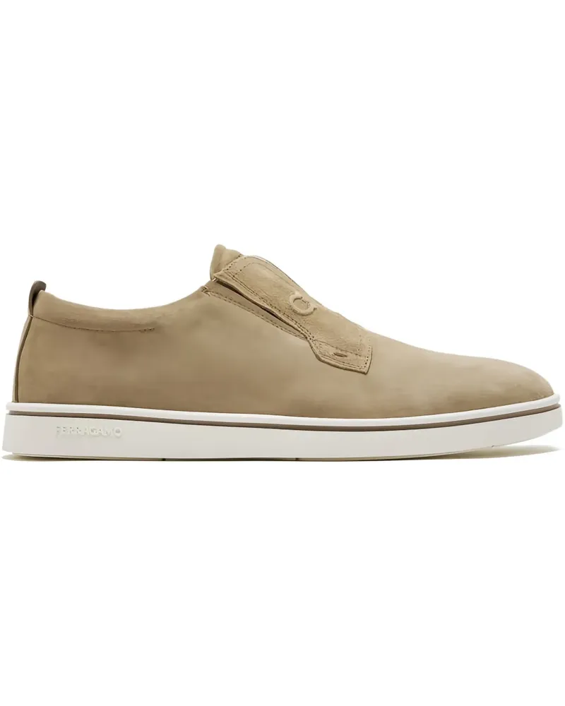 Ferragamo Loafer aus Wildleder mit elastischen Einsätzen - Nude Nude