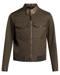 Tom Ford Jacke mit Lederbesatz Braun