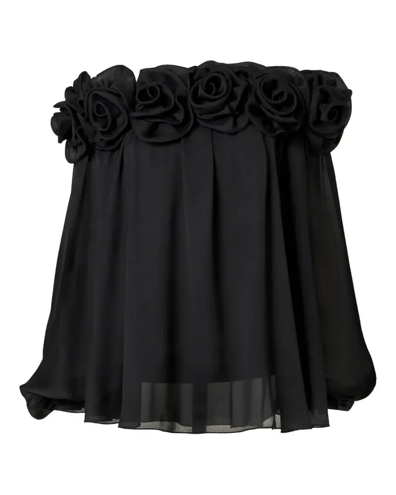 Carolina Herrera New York Schulterfreies Oberteil mit Rosette-Detail - Schwarz Schwarz