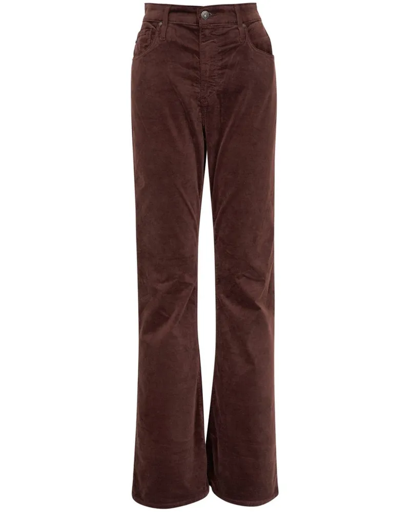 Adriano Goldschmied Farrah Bootcut-Hose aus Samt Brown