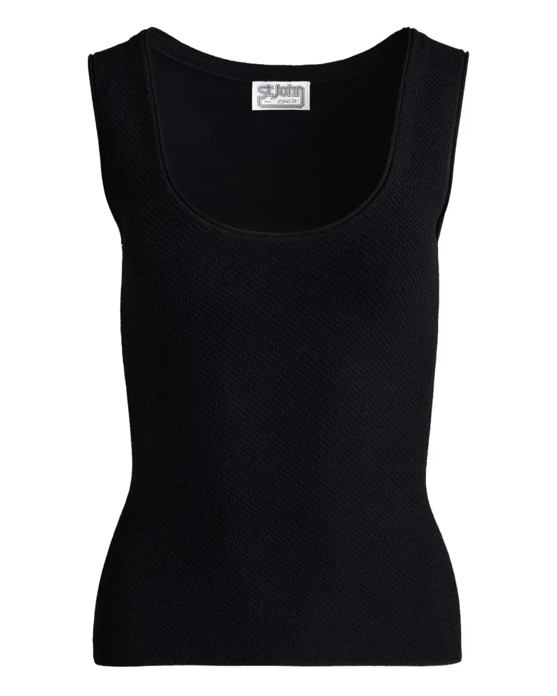 ST. JOHN Trägershirt mit U-Ausschnitt - Schwarz Schwarz
