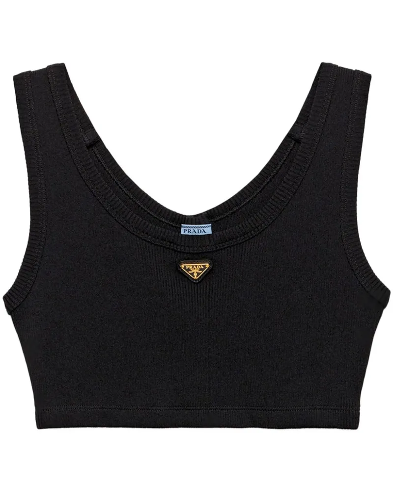 Prada Tanktop mit Triangel-Logo - Schwarz Schwarz