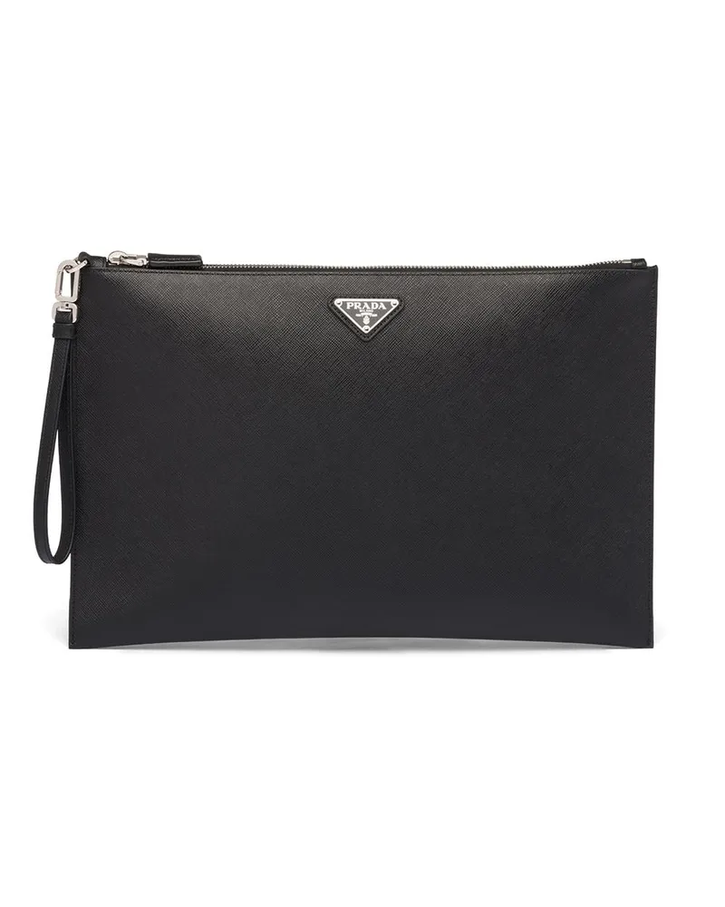 Prada Clutch aus Saffiano-Leder - Schwarz Schwarz