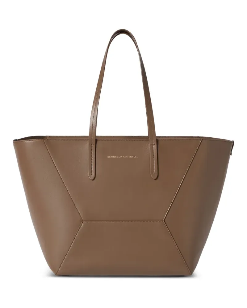 Brunello Cucinelli BC Duo Tasche aus Kalbsleder mit Monili - Braun Braun