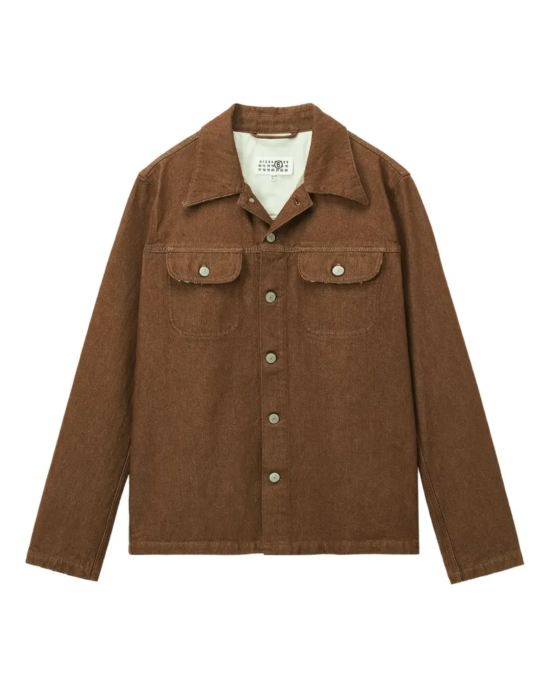 Maison Margiela Jeansjacke mit Kontrastnähten - Braun Braun